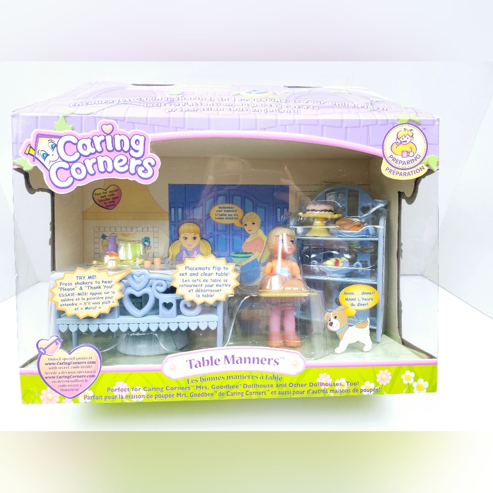 Table Manners. Mrs Goodbee Learning Curve Caring Corners Doll Set NEW